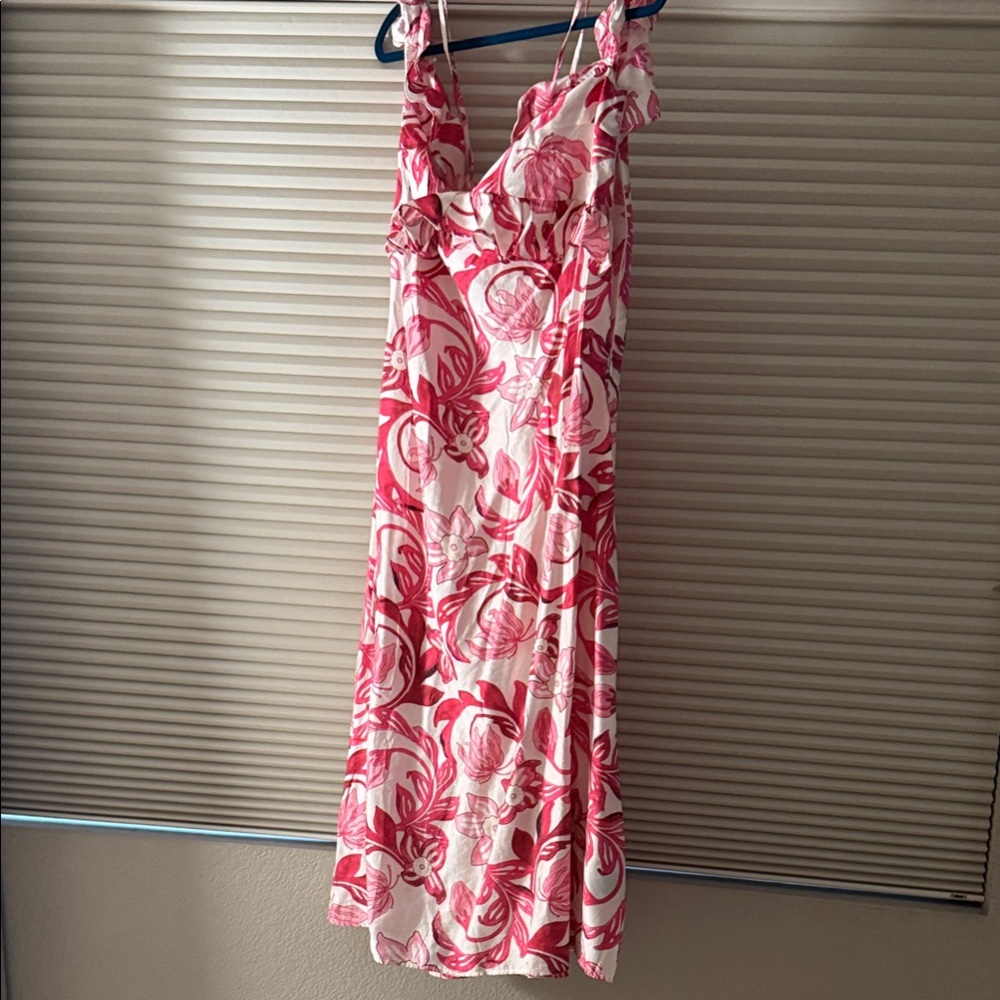 H &M Floral Maxi Dress in Pink and Cream
